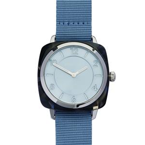 Clubmaster Chic 3 Hand Ice Blue Dial and Nato Strap Watch in Stainless Steel