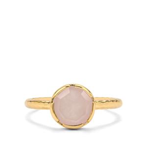 Elara Rose Quartz Gold Plated Ring