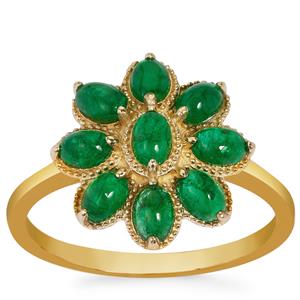 1.53cts Sandawana Emerald 9K Gold Ring