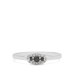 1/5ct Black & White Diamond Sterling Silver Ring