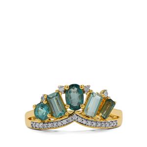Grandidierite & Diamond 18K Gold Lorique Ring MTGW 1.50cts 