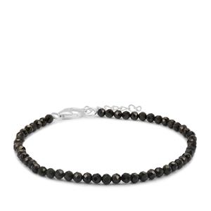 12.96ct Black Spinel Sterling Silver Bracelet 