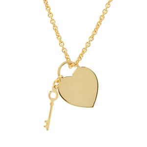 16" Midas Altro Key of Heart Necklace 3.82g