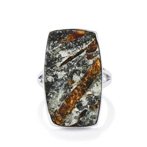 Astrophyllite Drusy Ring in Sterling Silver 21cts