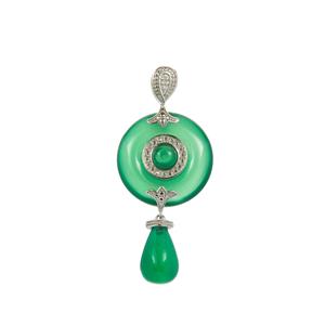Verde Onyx Pendant in Sterling Silver 18.87cts