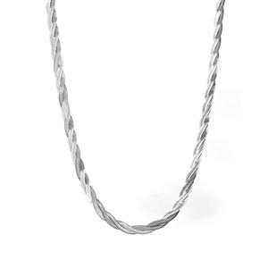 17" 9K White Gold Altro Twined Herringbone Necklace 8.30g