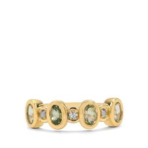 Kijani Garnet & Diamonds 9K Gold Ring ATGW 1.05cts