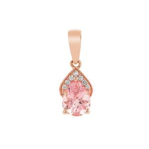 Cherry Blossom™ Morganite Pendant with Natural Pink Diamond in 9K Rose Gold 0.95ct