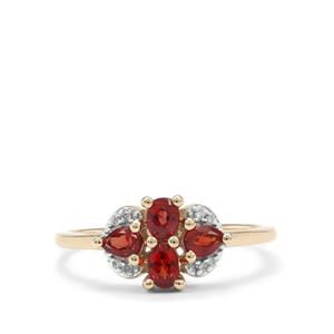 Winza Ruby Ring with Diamond in 9K Gold 0.85ct