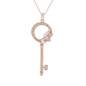 White Topaz Pendant in Rose Gold Plated Sterling Silver 0.55ct
