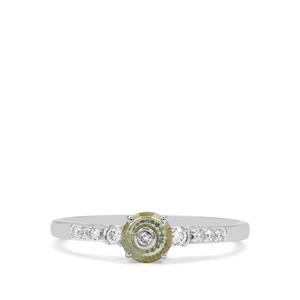 Lehrer TorusRing Montana Sapphire & Diamond 18K White Gold Ring MTGW 0.45ct