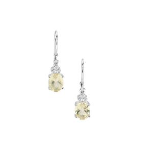 Serenite & White Zircon Sterling Silver Earrings ATGW 3.60cts