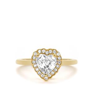 2.09ct Kaduna White Zircon 9K Gold Heart Ring