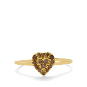 1/4ct C8 Cocoa Diamonds 9K Gold Heart Ring