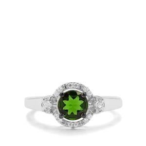 Chrome Diopside & White Zircon Sterling Silver Ring ATGW 1.08cts