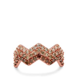 1ct Natural Ombre Diamonds 9K Rose Gold Ring