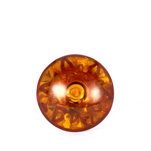 Baltic Cognac Amber Sterling Silver Ring (18mm)