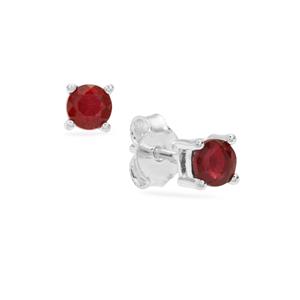 0.75cts Malagasy Ruby Sterling Silver Earrings (F)