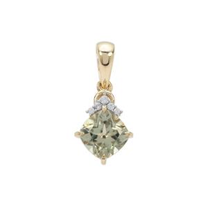 Csarite® Pendant with White Zircon in 9K Gold 1.80cts
