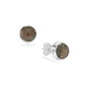 5cts Pink Flash Labradorite Sterling Silver Aryonna Earrings 