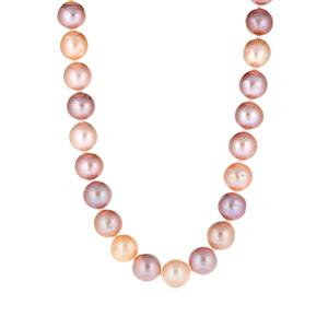 Naturally Orchid Edison Cultured Pearl Sterling Silver Graduated Necklace 