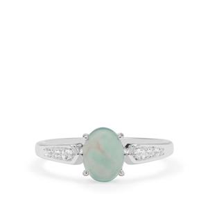 Gem-Jelly™ Aquaprase™ & White Sapphire Sterling Silver Ring ATGW 1.40cts