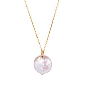 Baroque Cultured Pearl Gold Tone Sterling Silver Necklace (16.5mm)