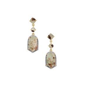 Aquaprase™ Earrings with White Zircon in Gold Plated Sterling Silver 18.20cts