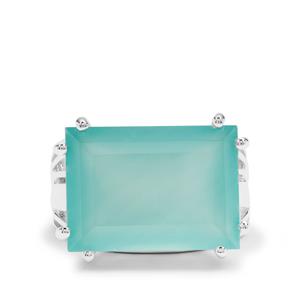 11.35ct Aqua Chalcedony Sterling Silver Ring