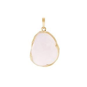 Rose Quartz Pendant in Gold Tone Sterling Silver 12.90cts