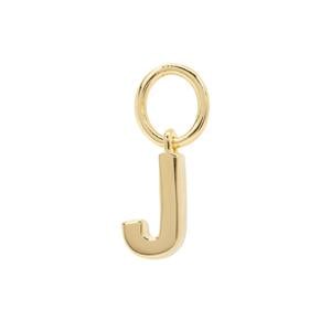 Molte J Letter Charm in Gold Plated Silver
