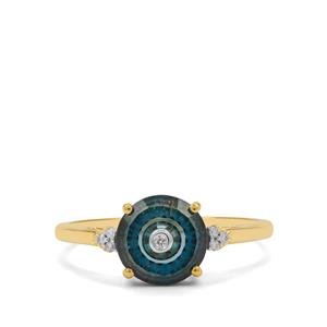 Lehrer TorusRing Marambaia London Blue Topaz & Diamond 9K Gold Ring ATGW 1.65cts