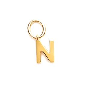 Molte N Letter Charm in Gold Plated Silver