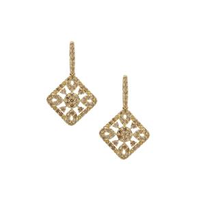 1.50ct Champagne Argyle Diamonds 9K Gold Earrings 