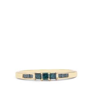 1/3ct Blue Diamond 9K Gold Ring 