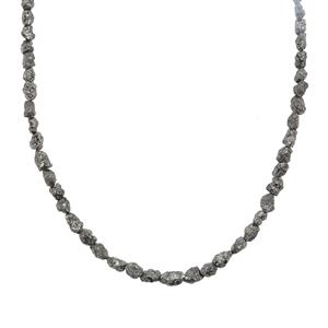 12cts Black Diamond Sterling Silver Necklace 