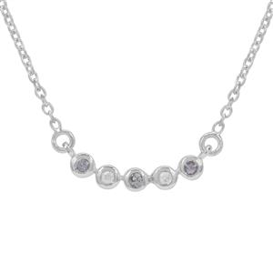 0.25ct Tanzanite & White Zircon Sterling Silver Necklace 