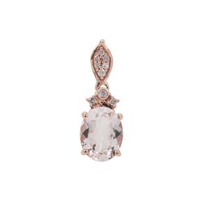 Alto Ligonha Morganite Pendant with Pink Diamond in 9K Rose Gold 1.65cts