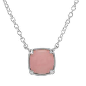 3ct Peruvian Pink Opal Sterling Silver Necklace 