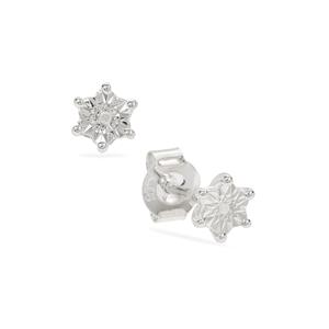 Diamond Sterling Silver Halo Diamonds Earrings 