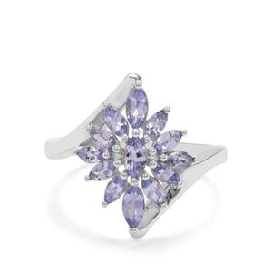 'The Blue Stone of Kibo' AA Tanzanite Ring in Sterling Silver 1.30cts