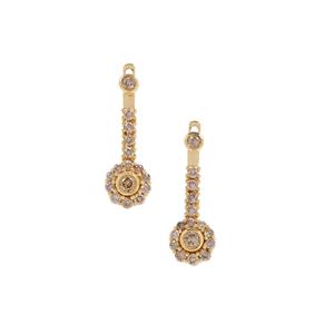 1/2ct Cape Champagne Diamonds 9K Gold Earrings