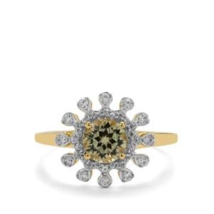 'Eugenie' Csarite® & White Zircon 9K Gold Ring ATGW 1.30cts