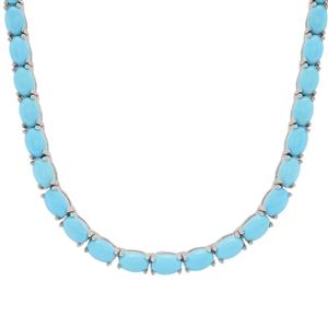 32.70ct Sleeping Beauty Turquoise Rhodium Flash Sterling Silver Necklace