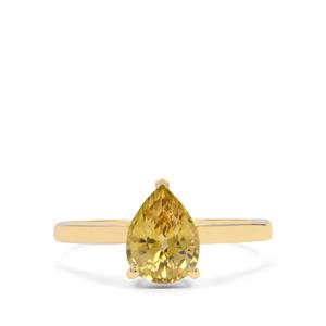 Canary Tanzanian Zircon Ring in 9K Gold 2.50cts