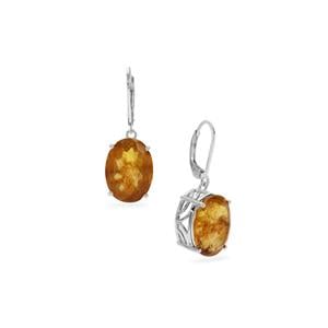7.75cts Caribbean Amber Sterling Silver Earrings 