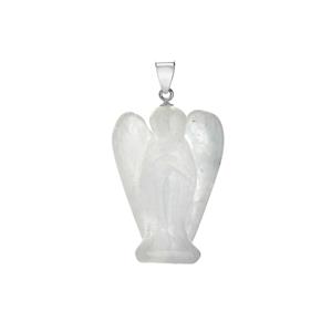 91ct White Quartz Sterling Silver Angel Pendant 