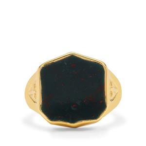 Bloodstone Ring in Gold Plated Sterling Silver 6.85cts