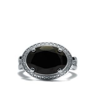 6.56cts Black Spinel Sterling Silver Ring 