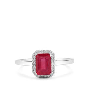 Bemainty Ruby & White Zircon Sterling Silver Ring ATGW 1.65cts